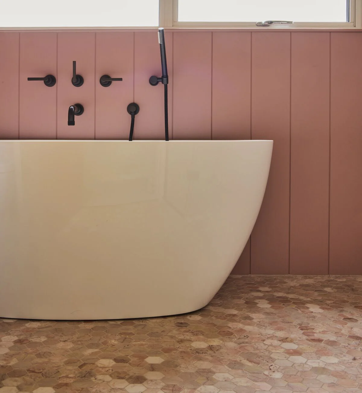 Aegean Pink Large Hexagon Marble Mosaic - Image 7