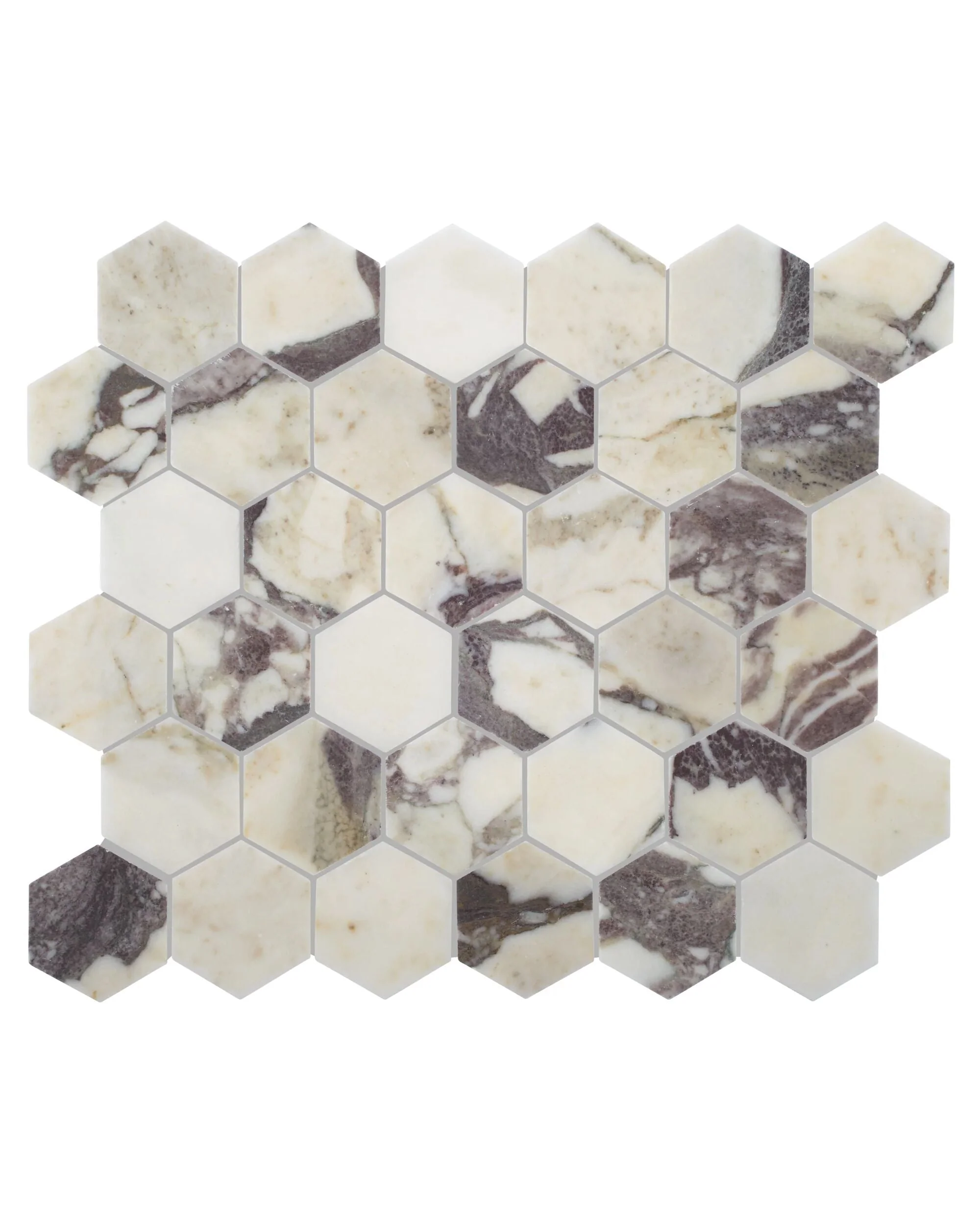 Calacatta Viola Hexagon Mosaic - Sample
