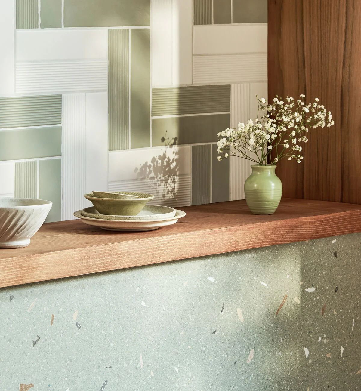 Confetti Green Terrazzo Effect Tile - Image 6