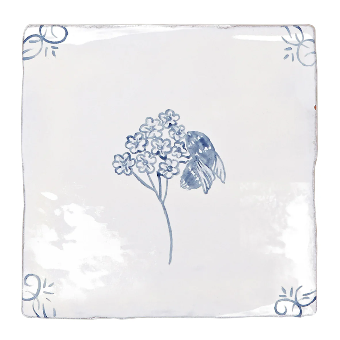 English Delft Bee Blue Gloss Tile - Image 5