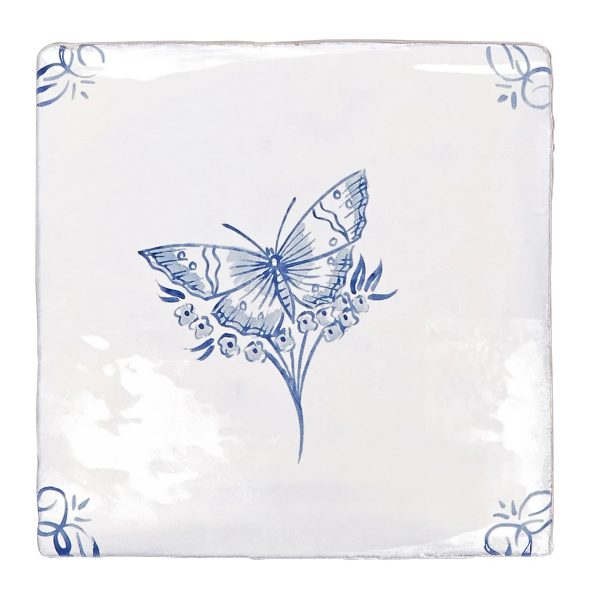 English Delft Butterfly 1 Blue Gloss Tile - Image 6