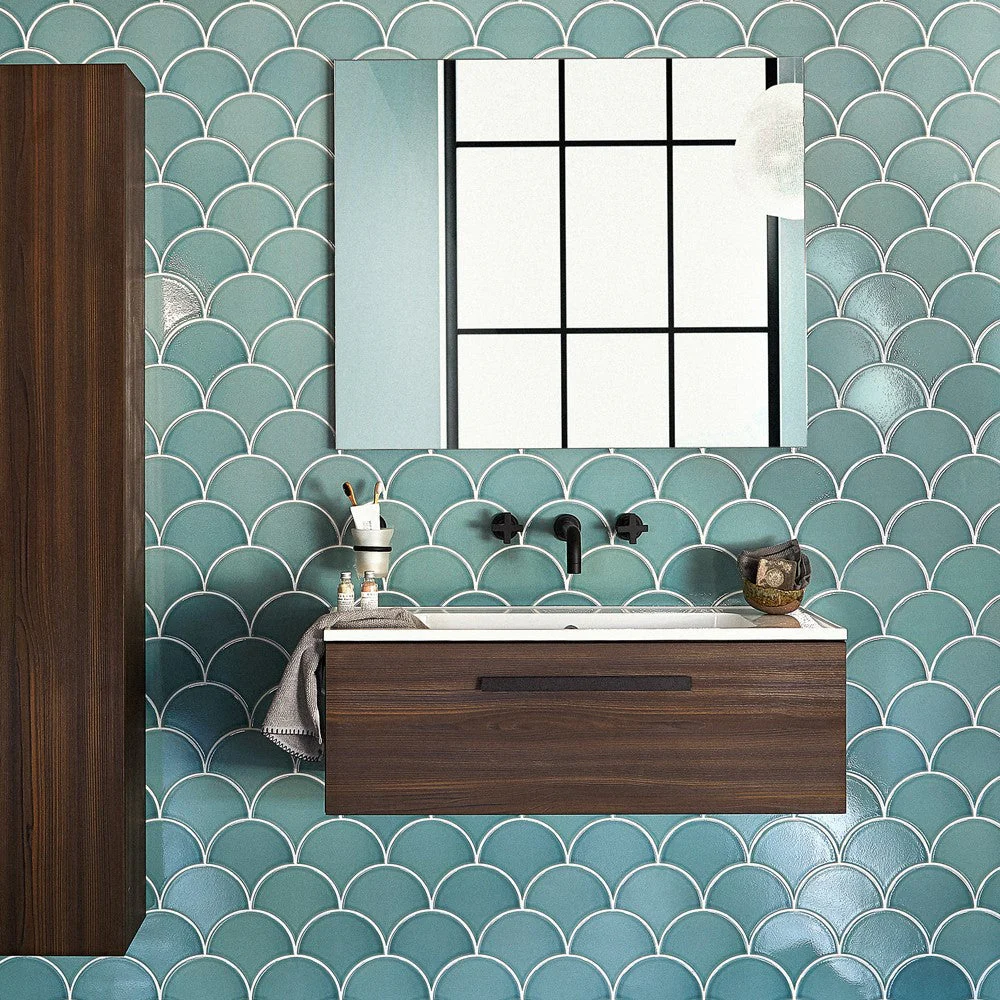 Escalas Lagoon Scallop Glazed Tile - Image 2