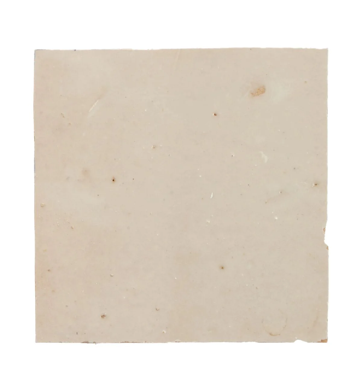 Medina Cloudy White Square Handmade Moroccan Zellige Tile