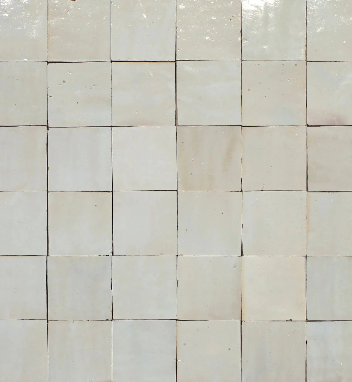 Medina Cloudy White Square Handmade Moroccan Zellige Tile - Image 6