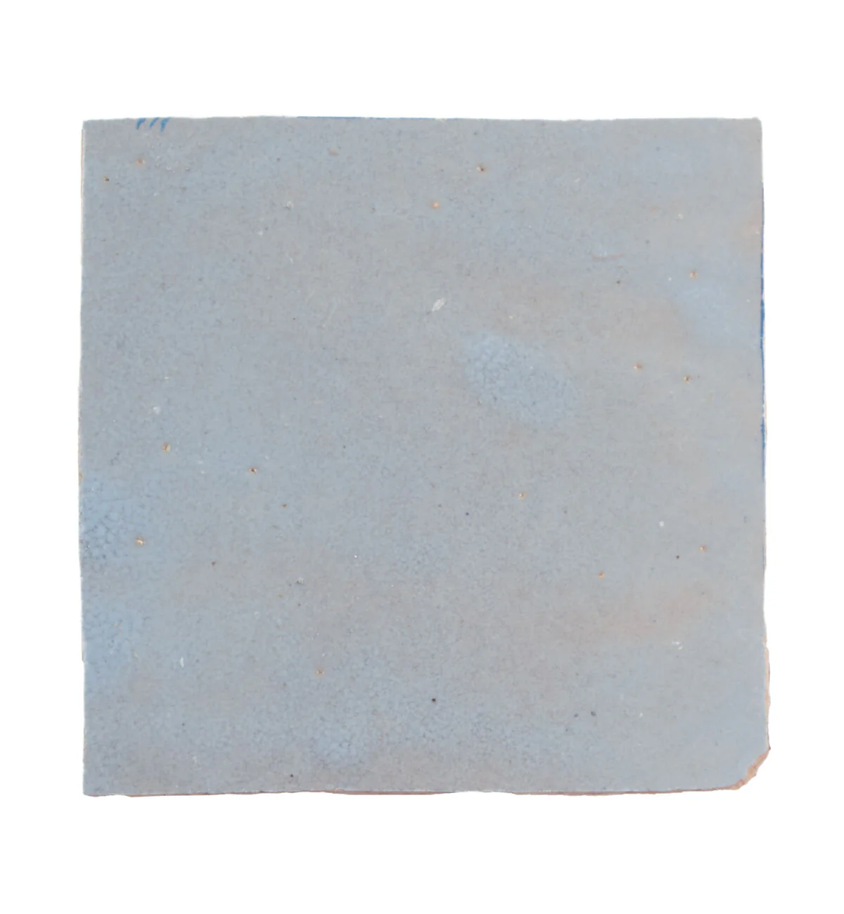 Medina Cornflower Blue Square Handmade Moroccan Zellige Tile - Image 4