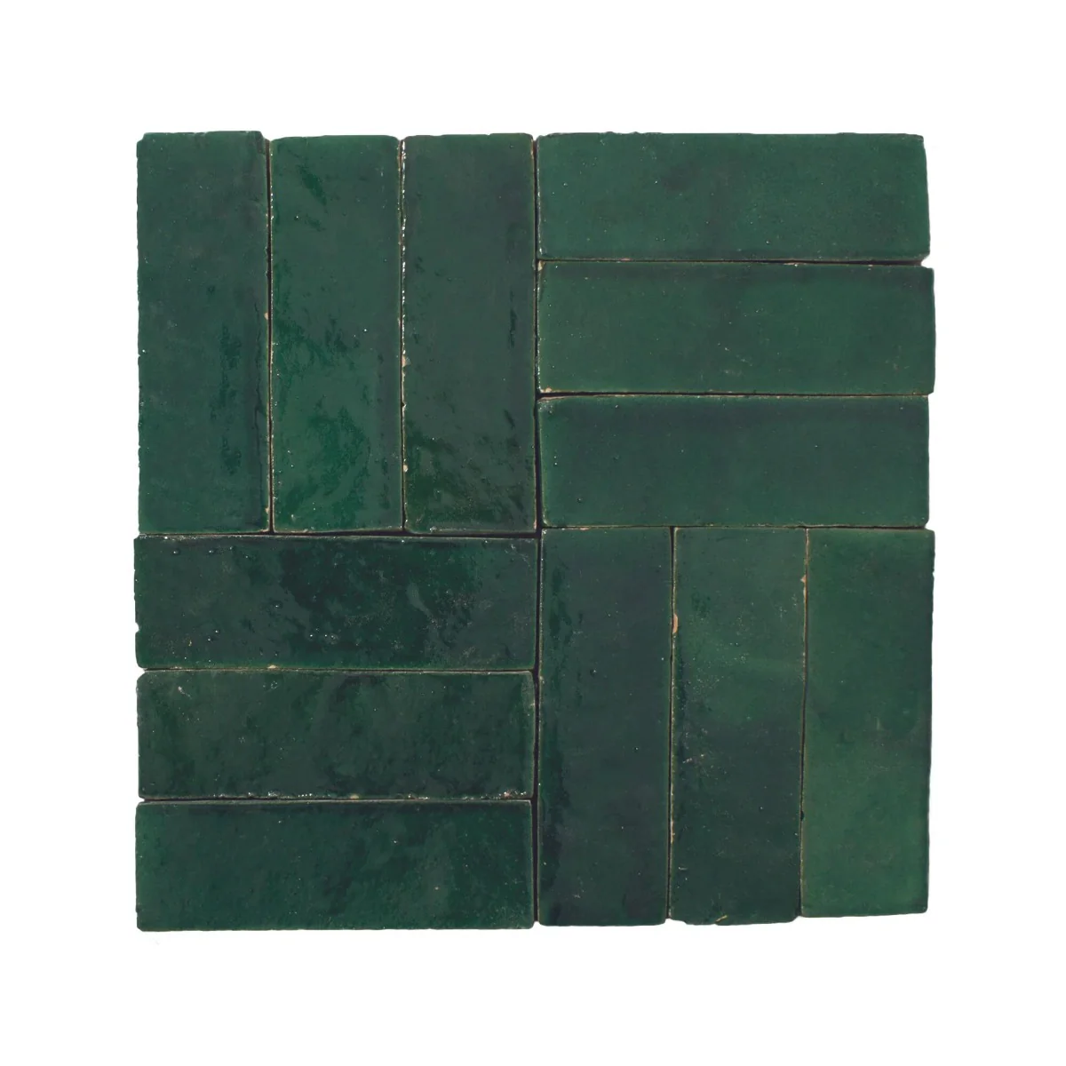 Medina Moss Green Zellige Rectangle - Sample - Image 2