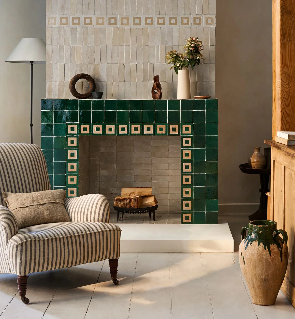 Medina Moss Green Square Handmade Moroccan Zellige Tile - Image 7