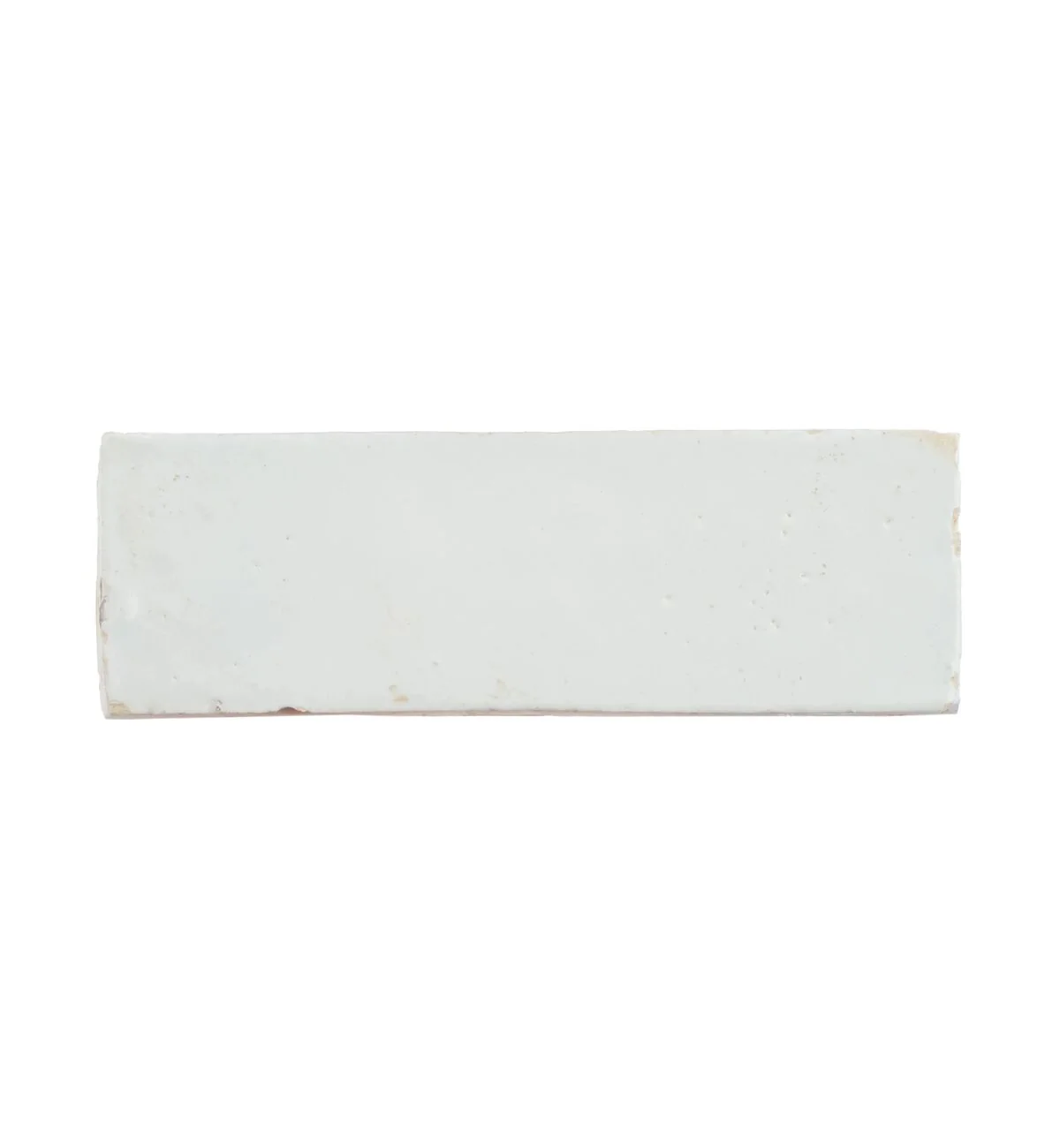 Medina Pure White Rectangle Handmade Moroccan Zellige Tile - Image 2