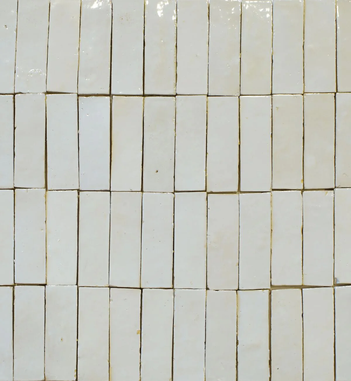 Medina Pure White Rectangle Handmade Moroccan Zellige Tile - Image 5