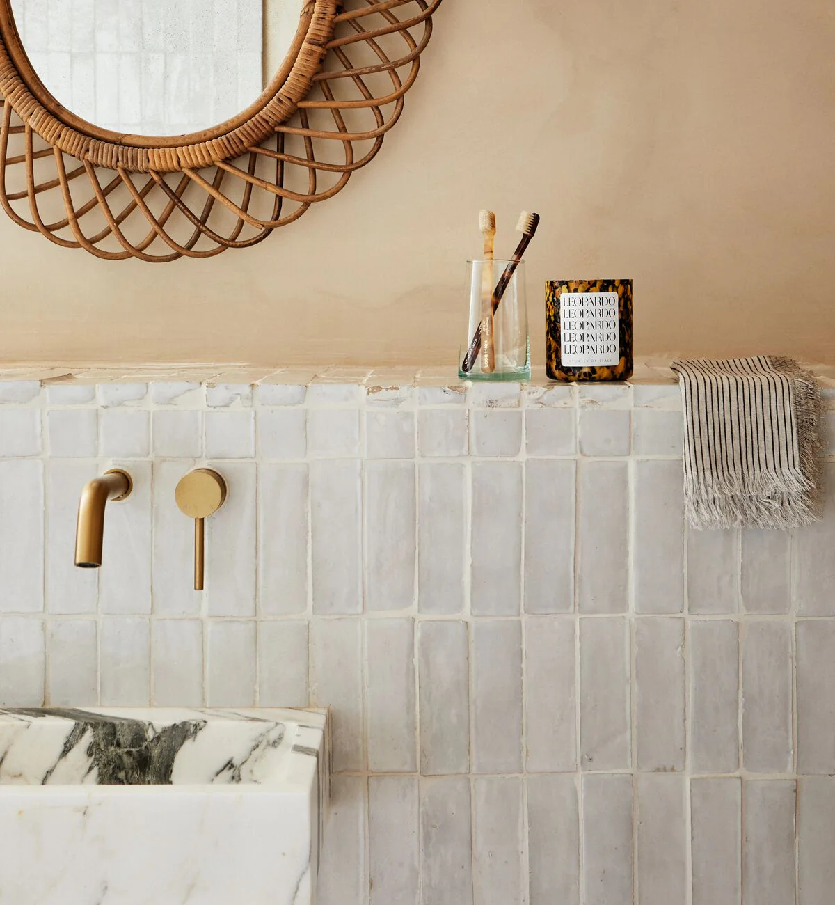 Medina Pure White Rectangle Handmade Moroccan Zellige Tile - Image 9