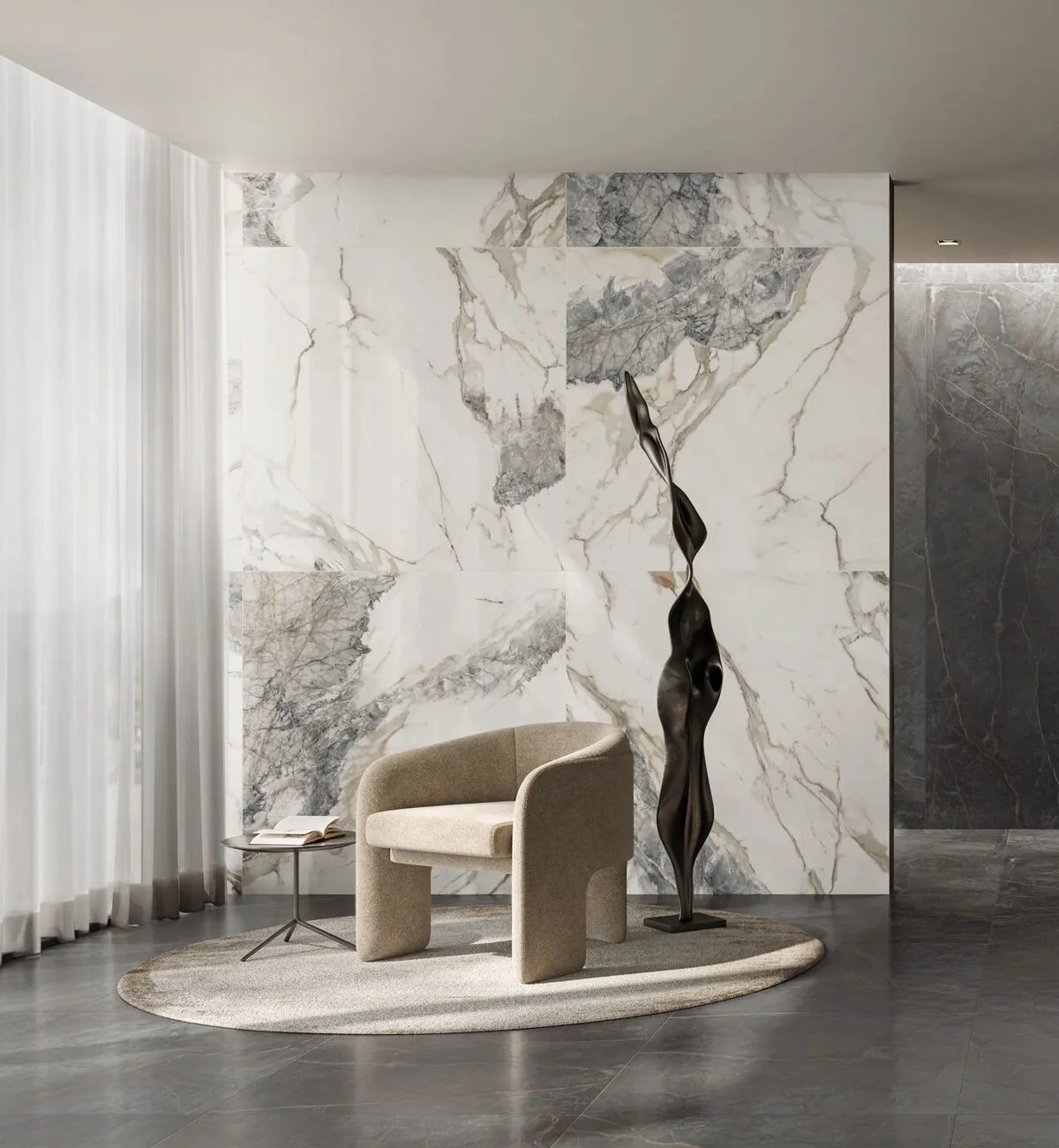 Milos Alabaster Marble Effect Tile- 80 x 80 - Image 7