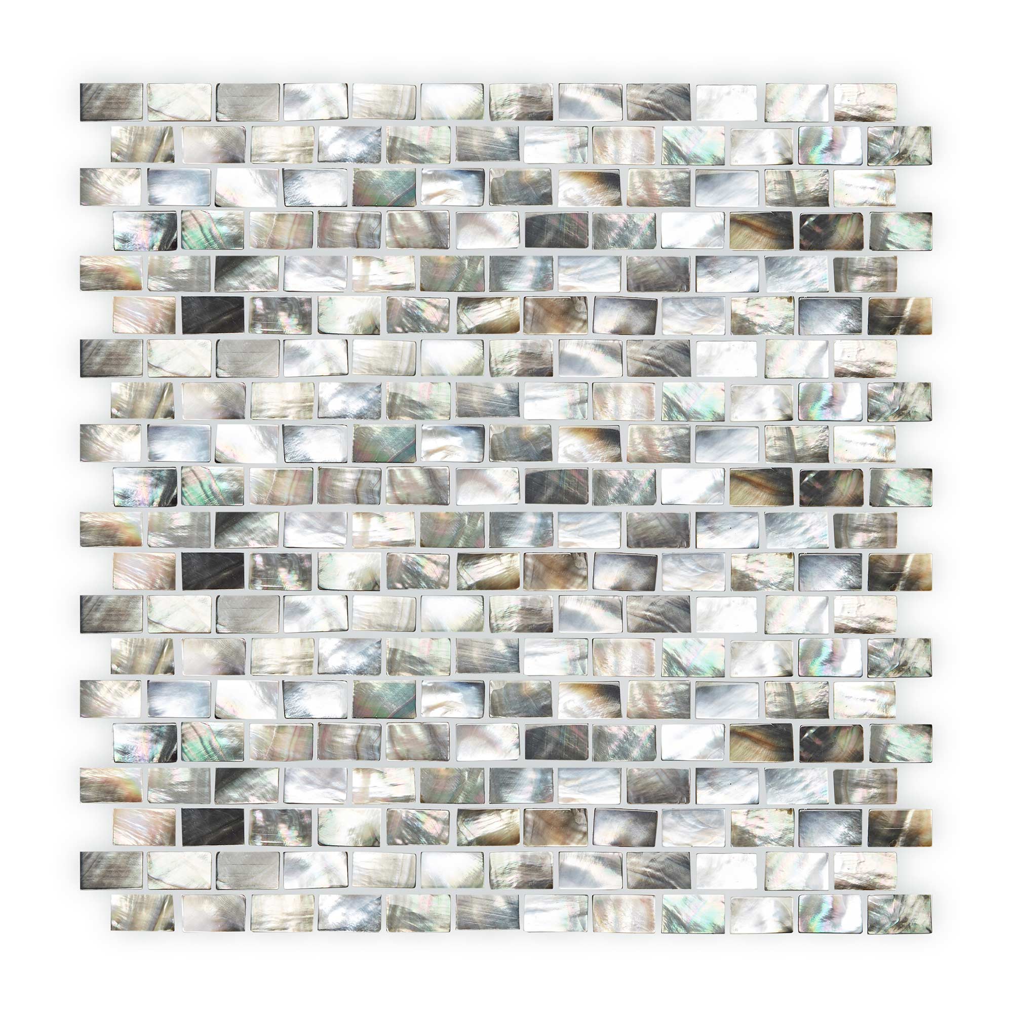 Mother of Pearl Black Rectangle Mosaic - Sample