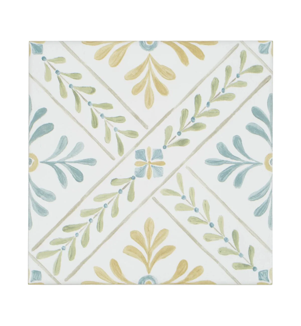 Nina Campbell Goa Aqua Ochre Porcelain Tile
