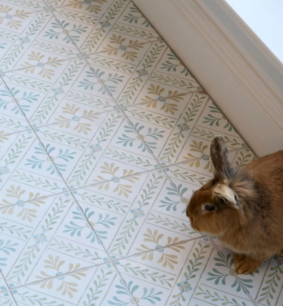 Nina Campbell Goa Aqua Ochre Porcelain Tile - Image 3