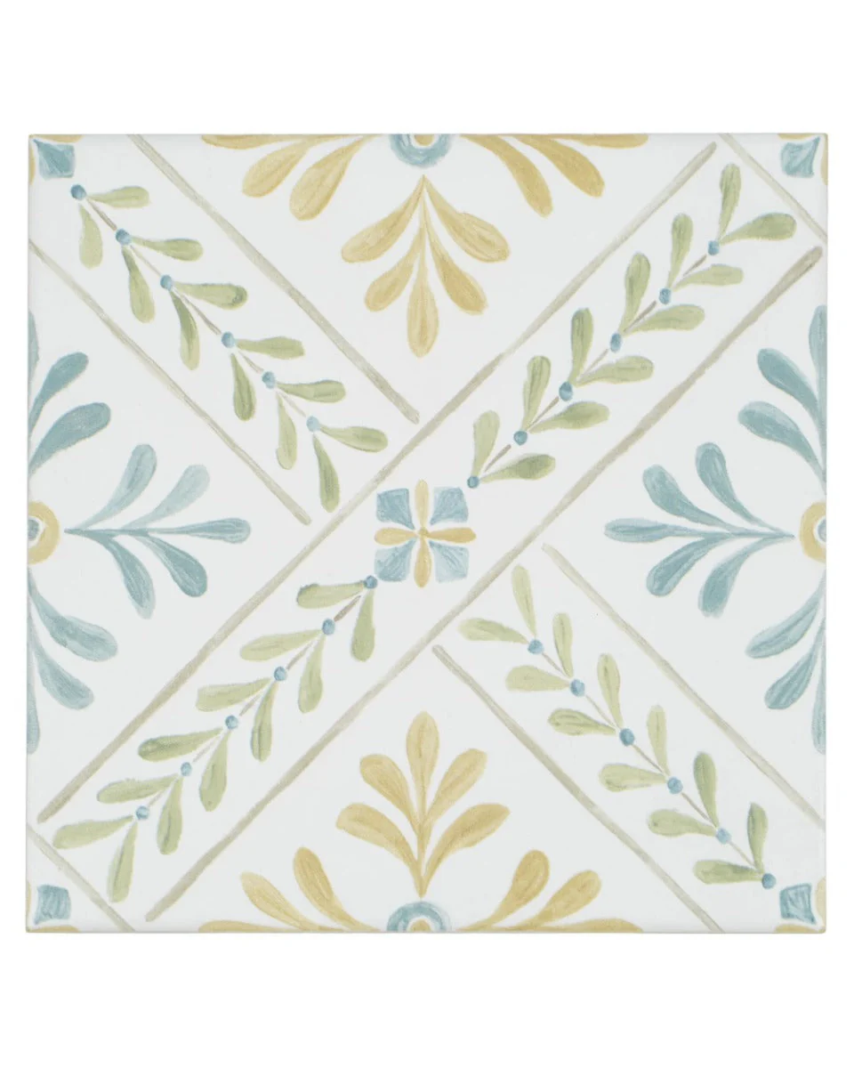 Nina Campbell Goa Aqua/Ochre - Sample