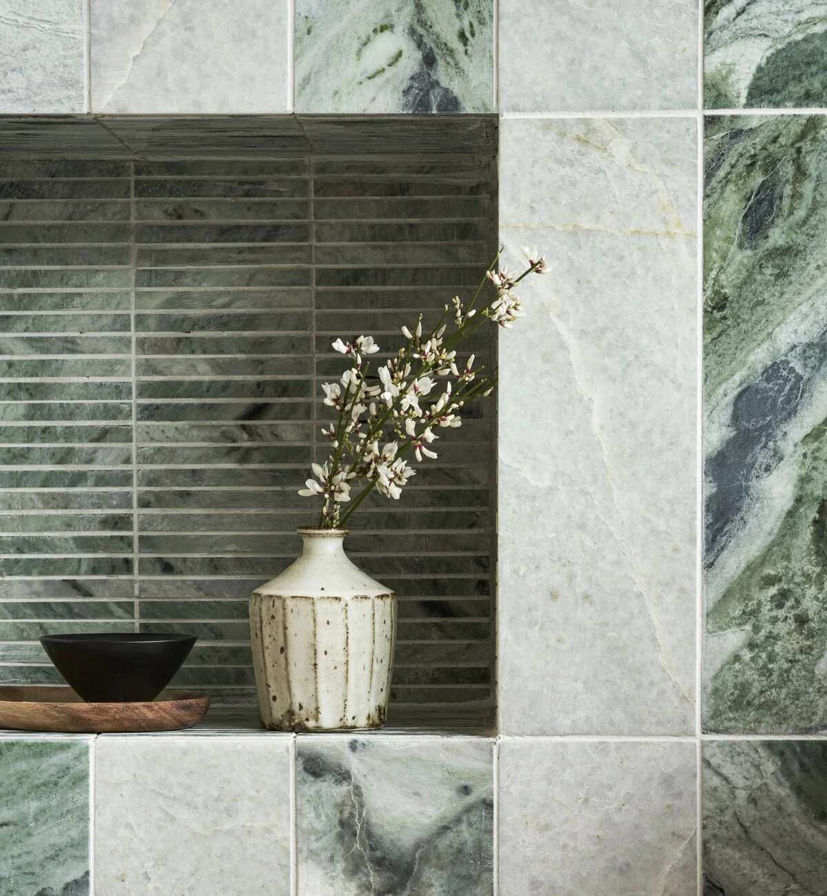 Seaspray Green Stacked Marble Mosaic - Image 5