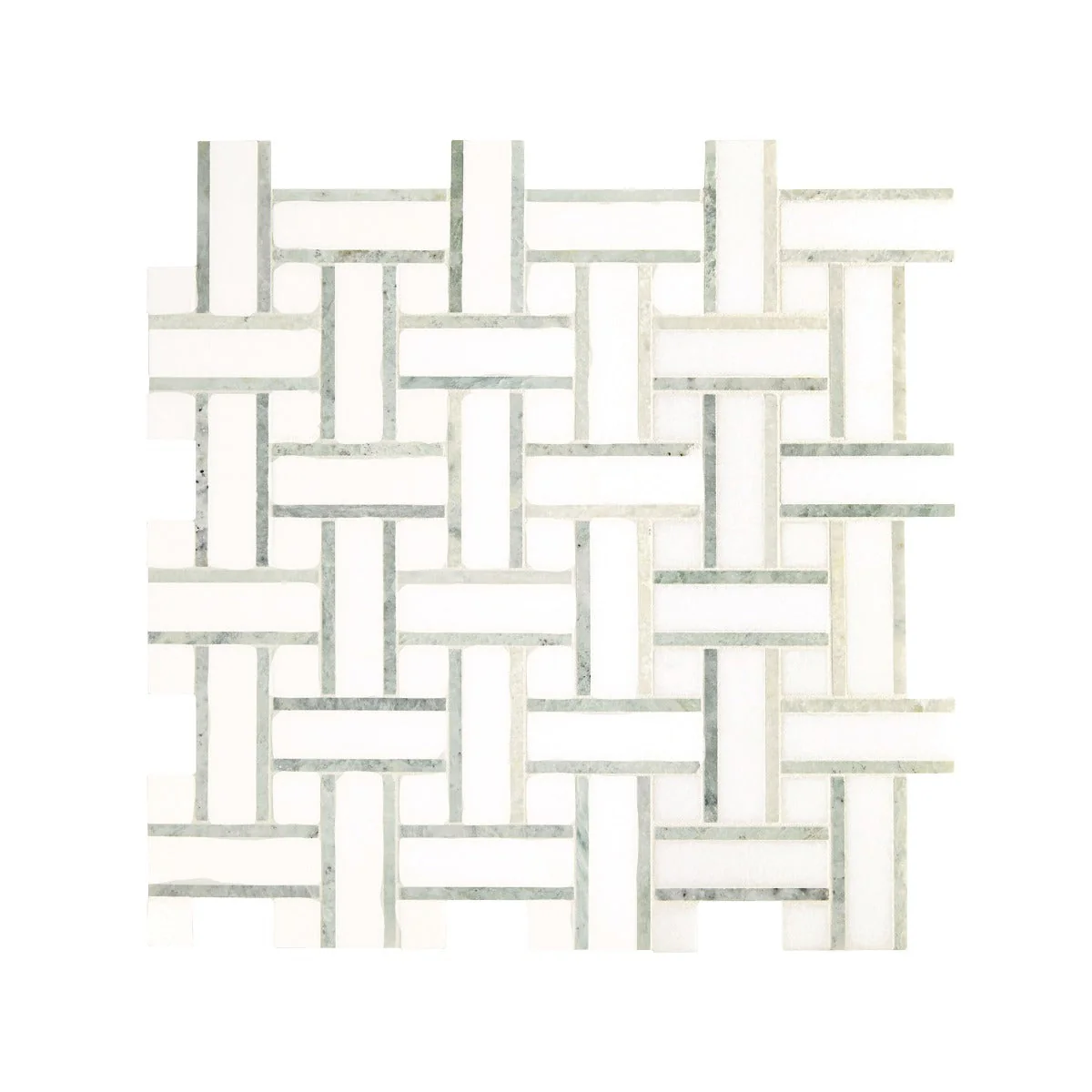 North Haven Basketweave Marble Mosaic Tile