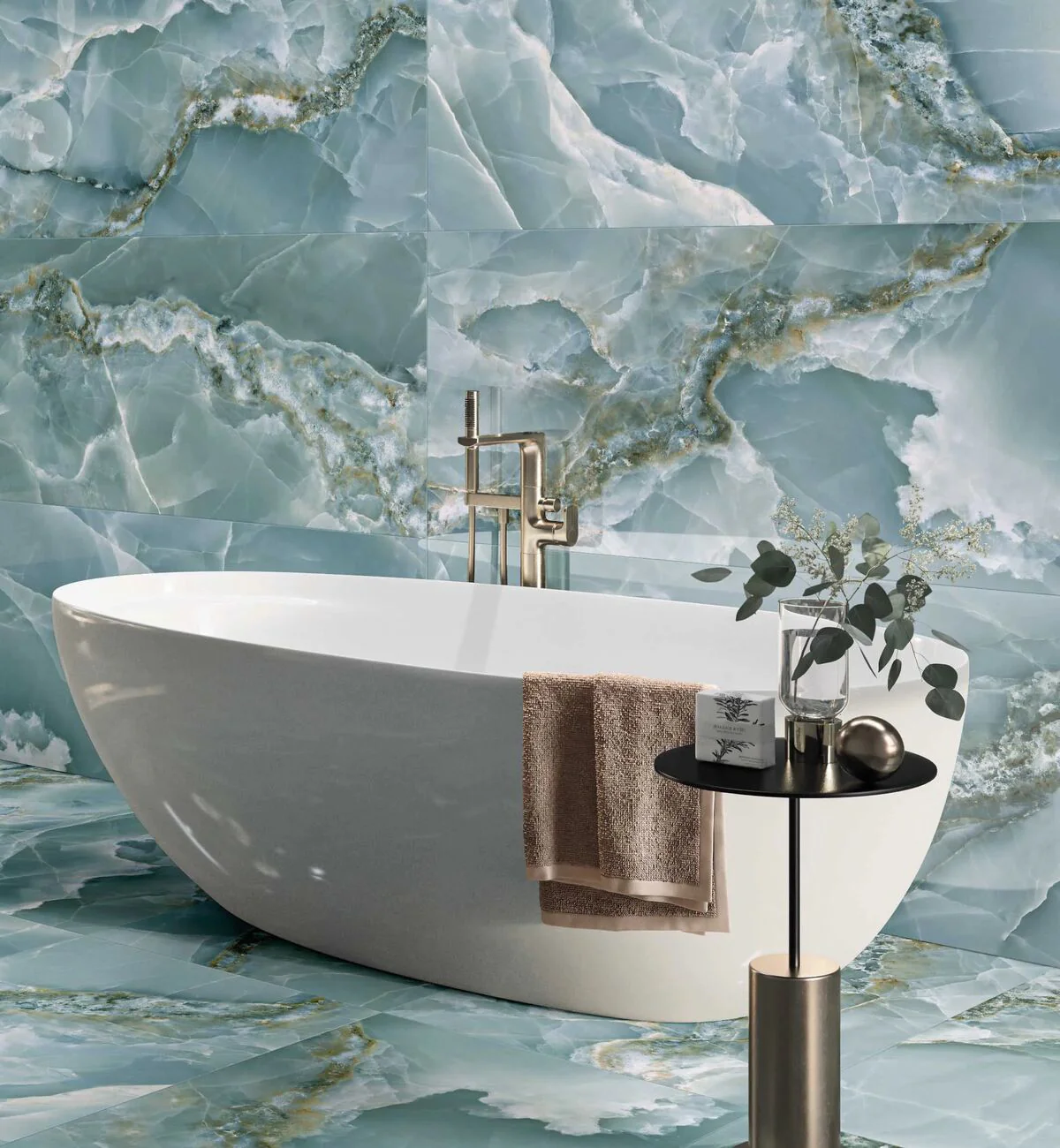 Onyx Green Matt Marble Effect Tile 60 x 120 - Image 4