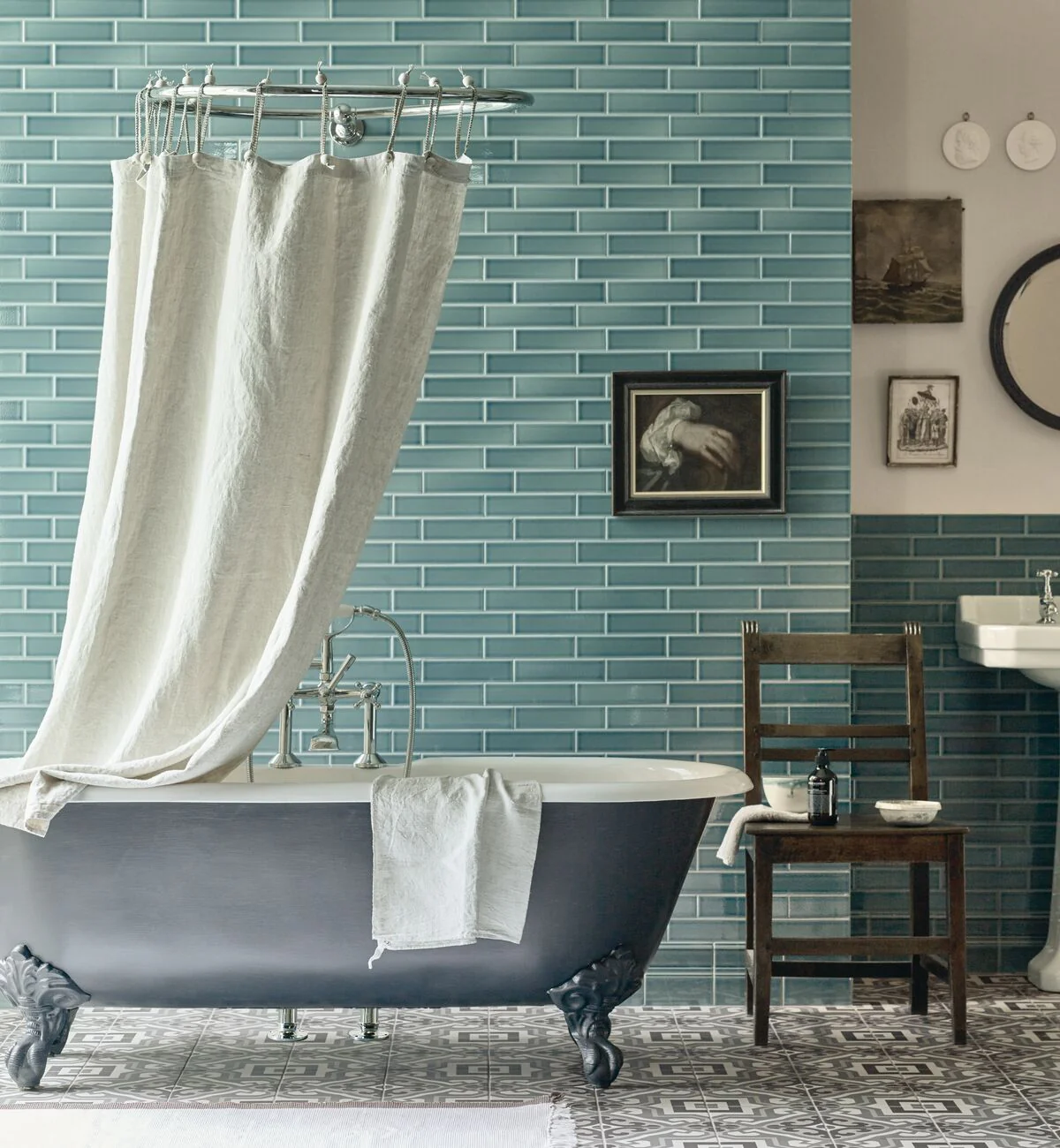 Retro Metro Green Park 5 x 20 Glazed Tile - Image 2