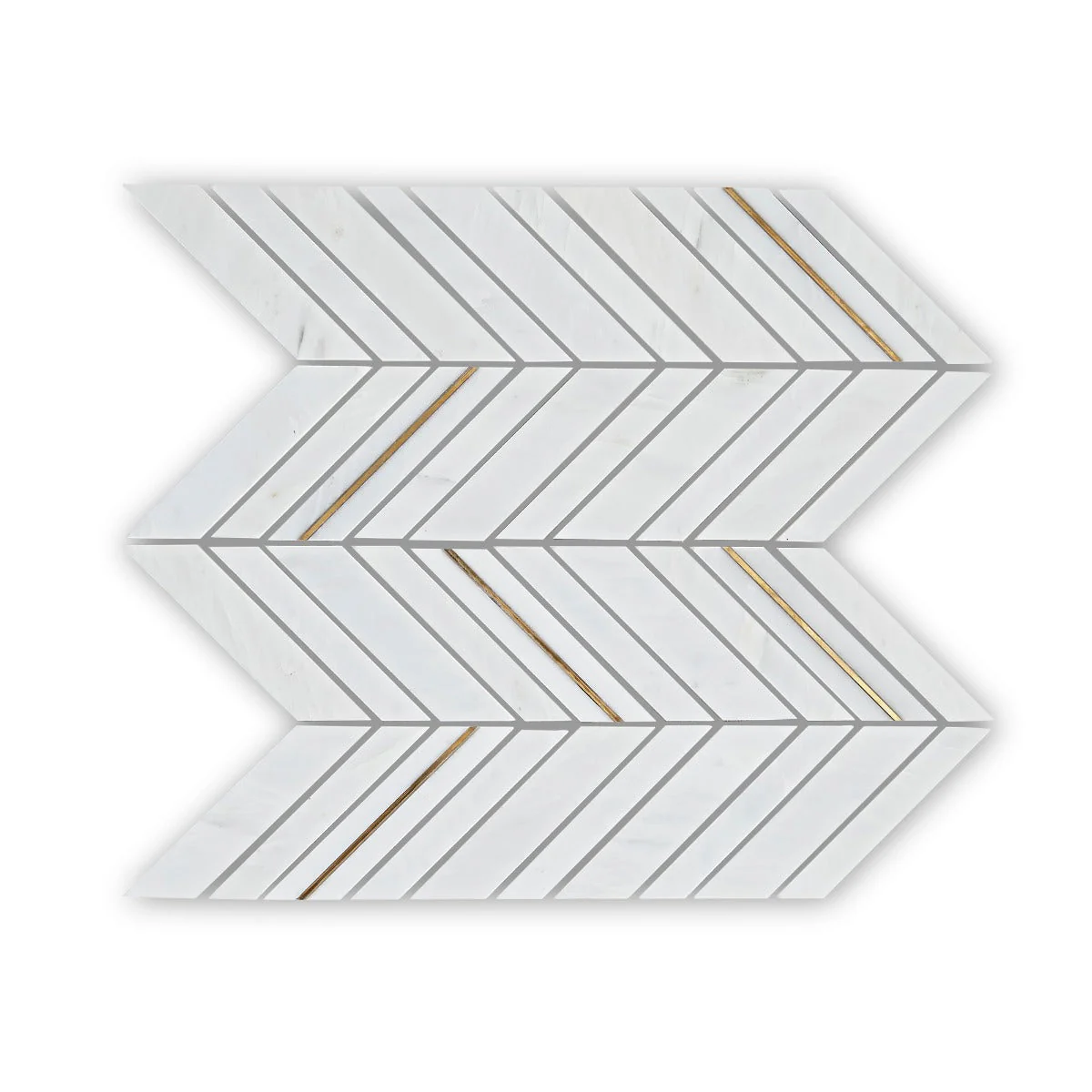 East Hampton White Chevron Mosaic - Sample