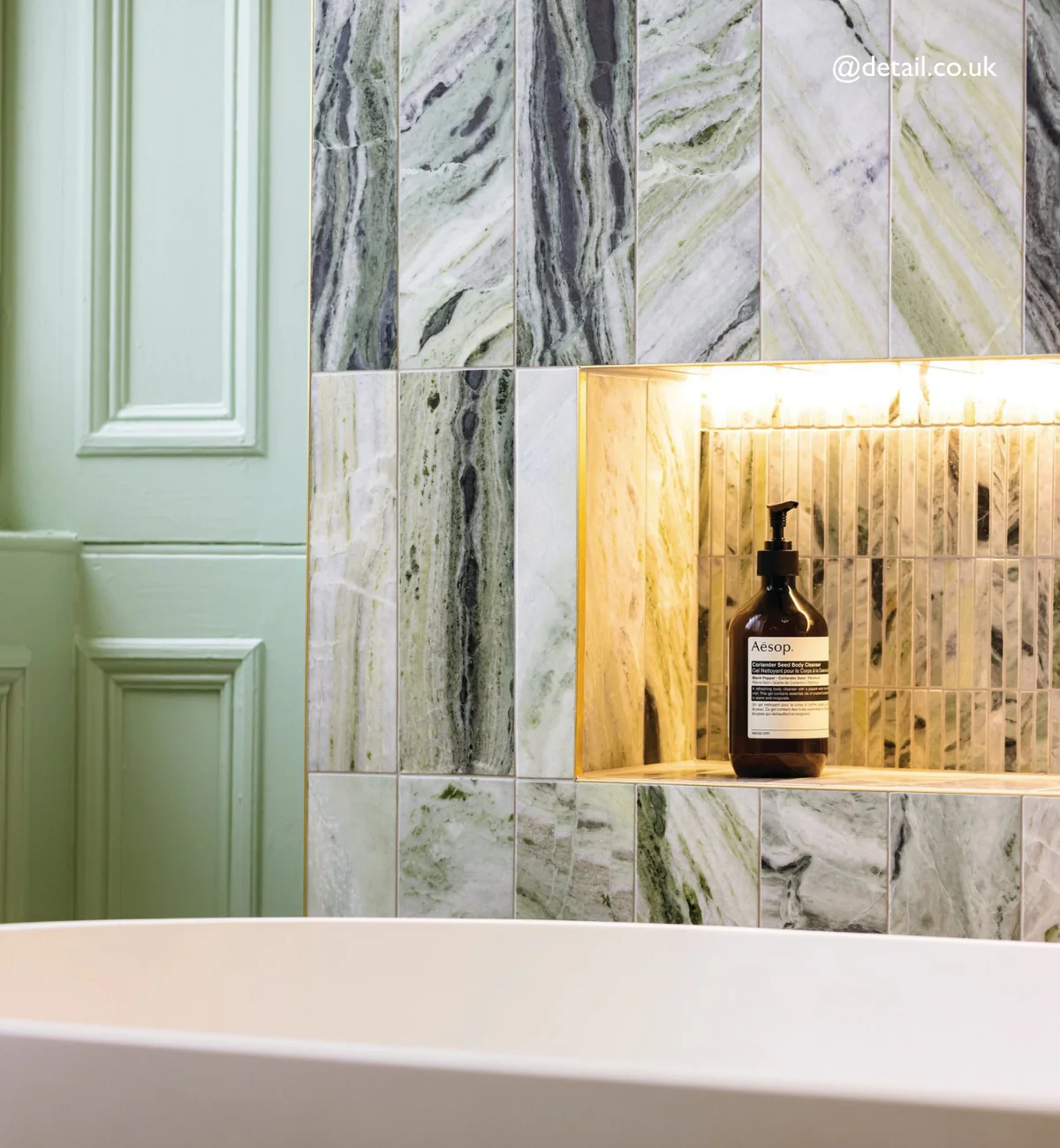 Seaspray Green Marble Tile 10x30 - Image 10