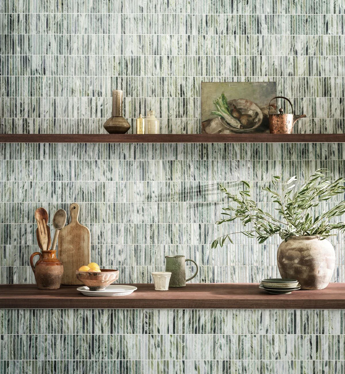 Seaspray Green Stacked Marble Mosaic - Image 6