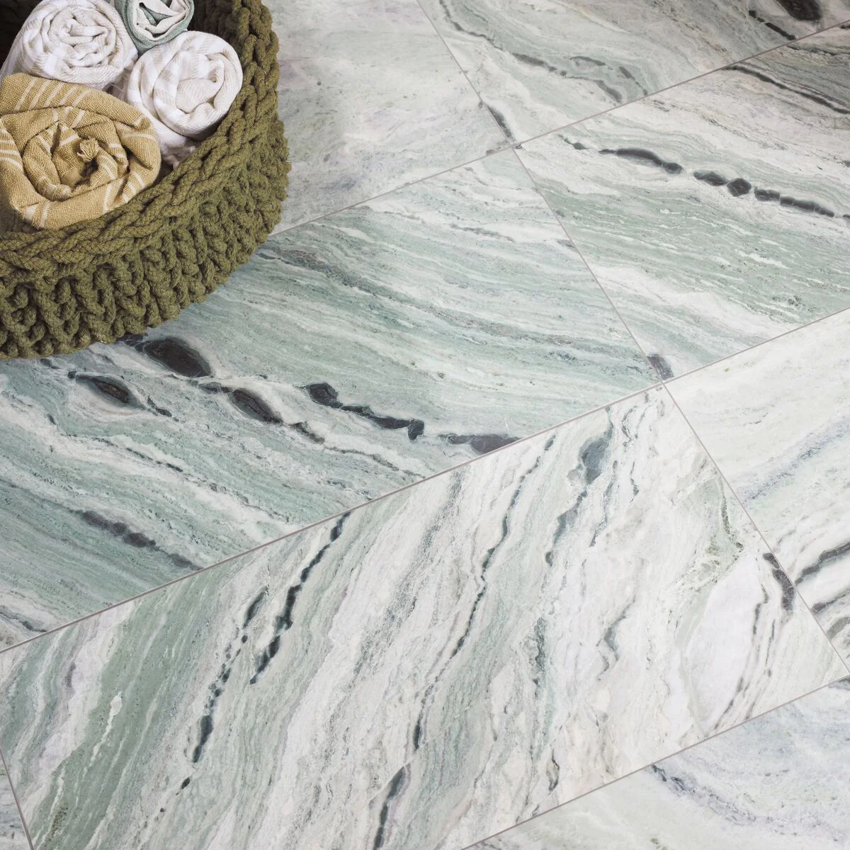 Seaspray Green Triangles Mosaic - Sample - Image 2