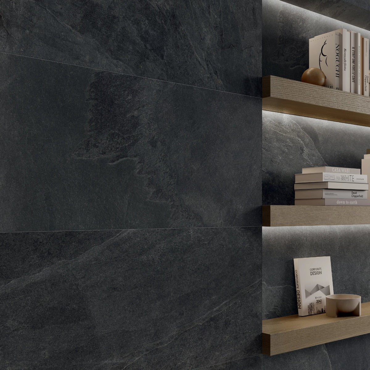 Shale Black Slate Effect Tile 60 x 120 - Image 5