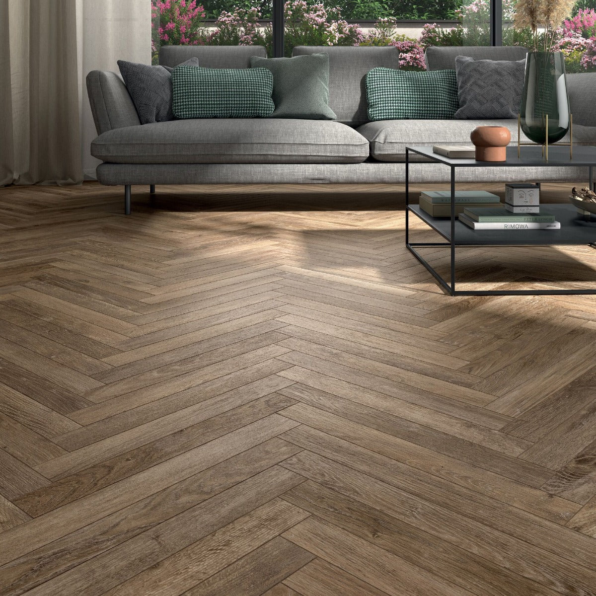Southwold Elm Herringbone Wood Effect Tile - Image 4